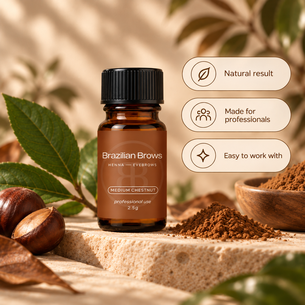 Henna Eyebrow Dye - Medium Chestnut