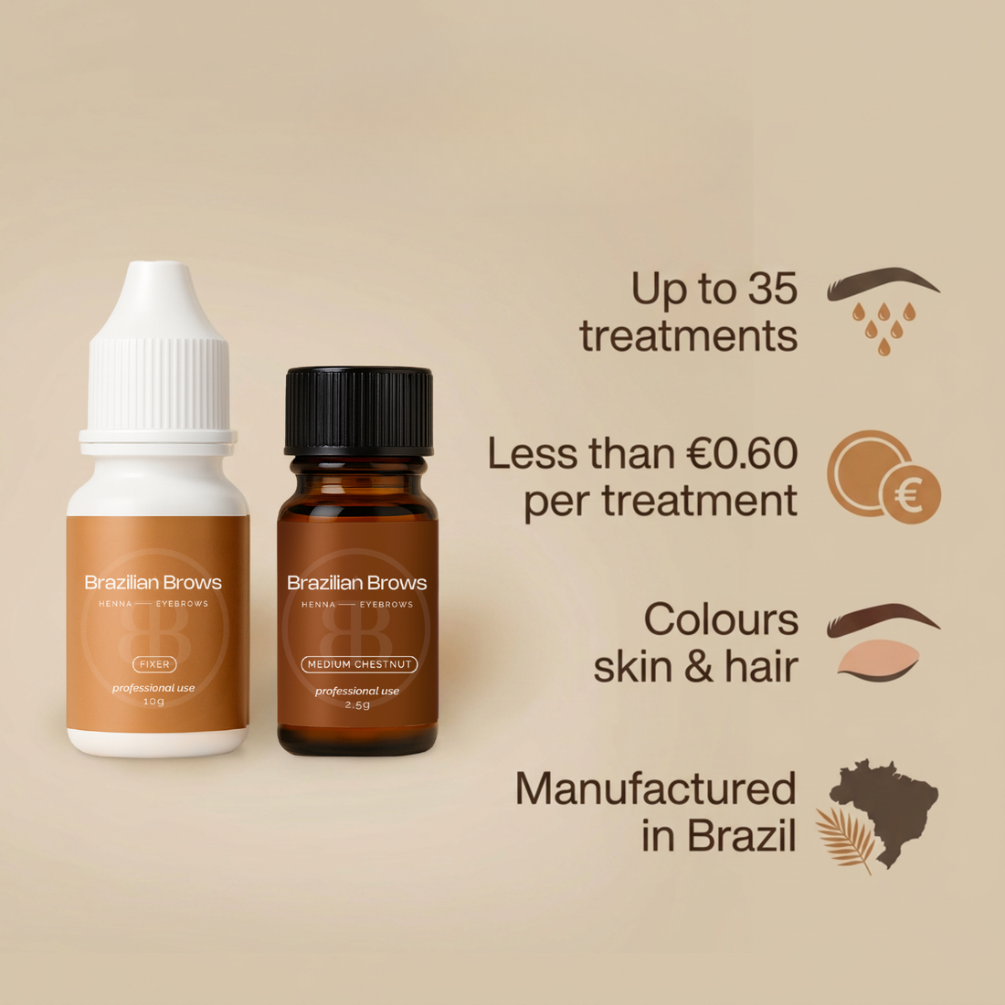 Henna Eyebrow Dye - Medium Chestnut
