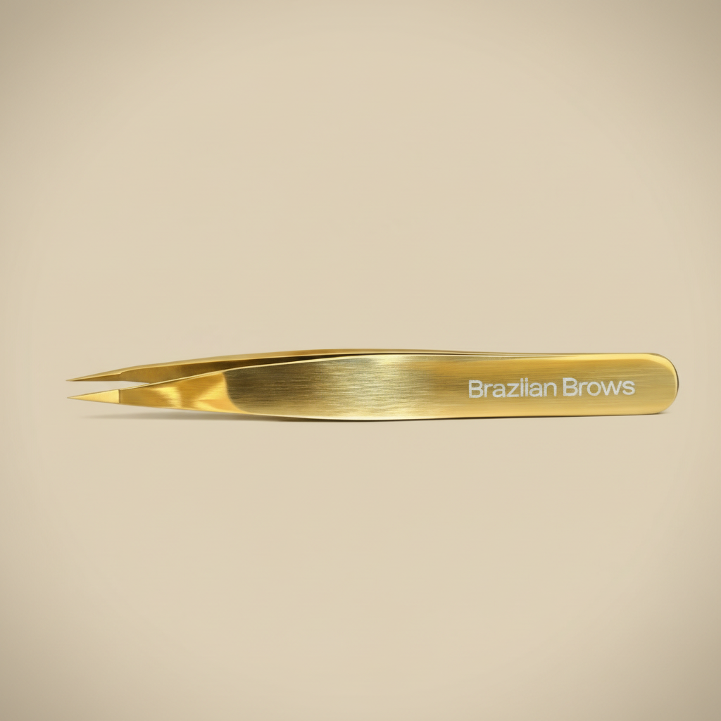 Gold-colored eyebrow tweezers Brazilian Brows