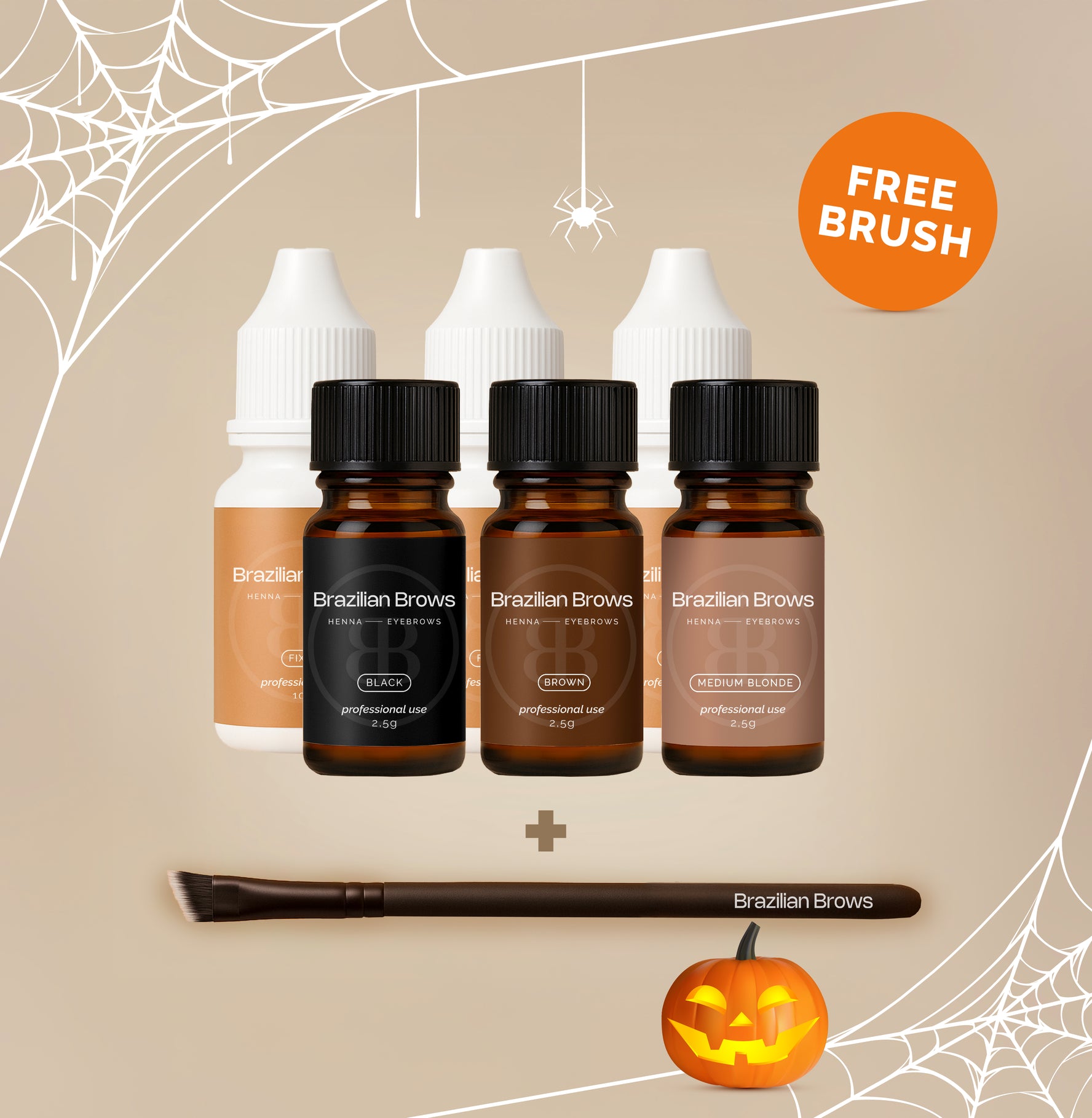 Haloween - Henna pack of 3 +  Free Brush