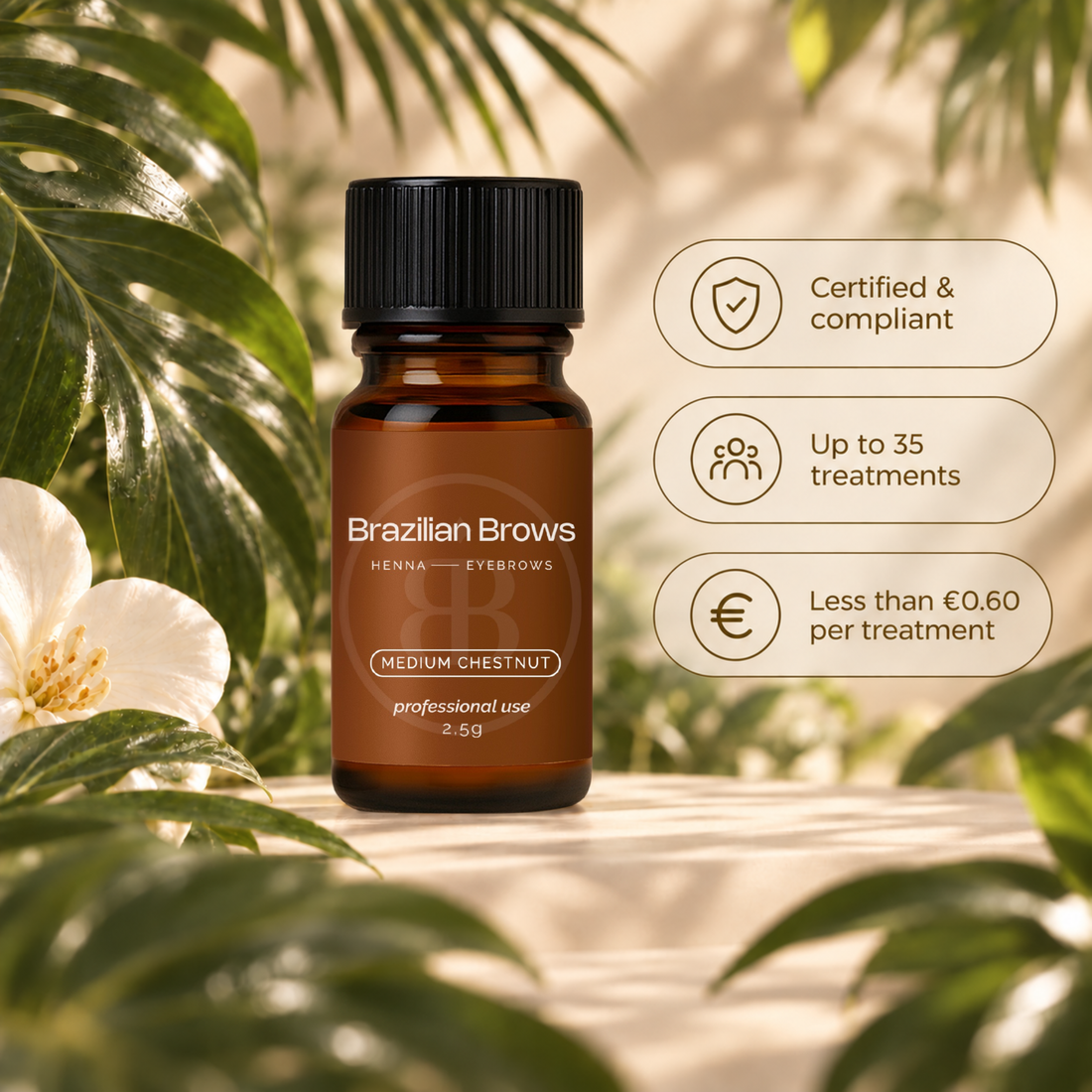 Henna Eyebrow Dye - Medium Chestnut